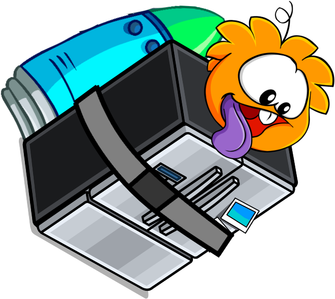 April Fools Box Puffle Come By Thing Custom - Cartoon Clipart (714x637), Png Download