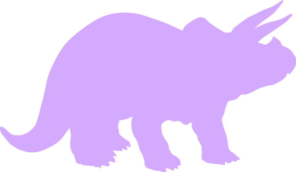 Triceratops Clipart Purple - Triceratops Silhouette - Png Download (960x559), Png Download