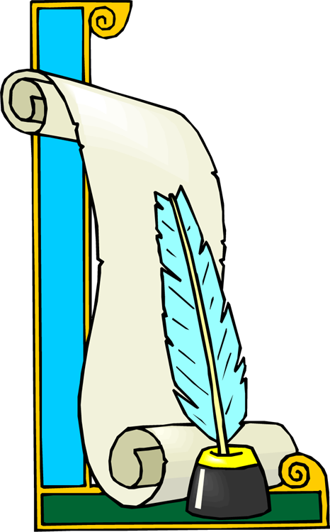 Of Elegant Touch Free Hand Open Parchment Apr Clip - Lingua Foi Escrita A Bíblia - Png Download (466x750), Png Download