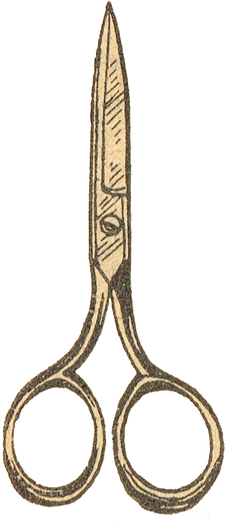 Antique Graphics Wednesday - Sewing Scissors Clip Art - Png Download (559x1090), Png Download