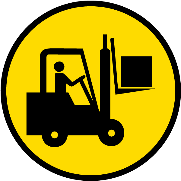 Forklift Area Floor Sign - Safety Signs In The Workplace Clipart (600x600), Png Download