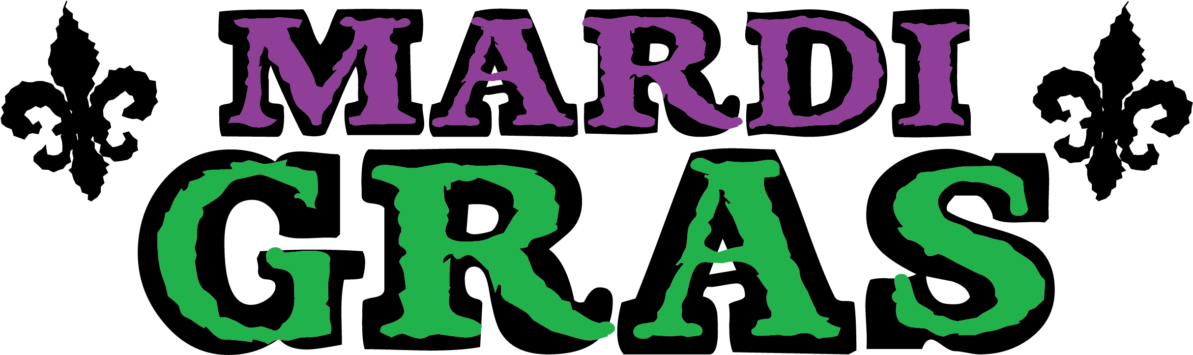 Mardi Gras Purple And Green Clip Art - Png Download (2550x3300), Png Download