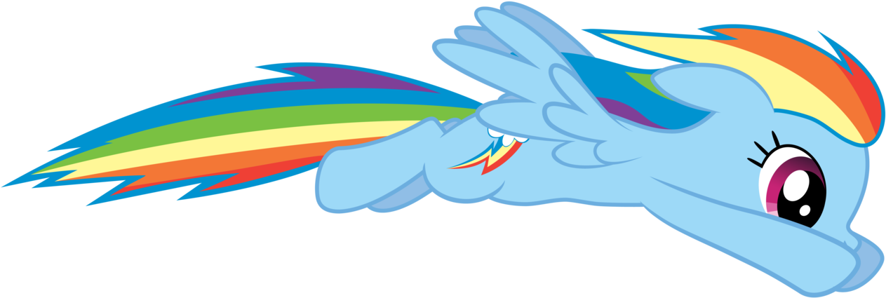 Mlp Stuff - Mlp Rainbow Dash Flying Fast Clipart (1280x437), Png Download