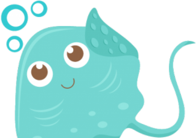 Stingray Clipart Cartoon - Fundo Do Mar Cute - Png Download (640x480), Png Download