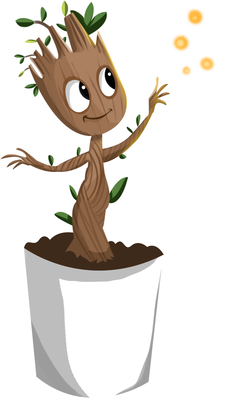 Thug Baby Cliparts - Baby Groot Cartoon Png Transparent Png (1024x1365), Png Download