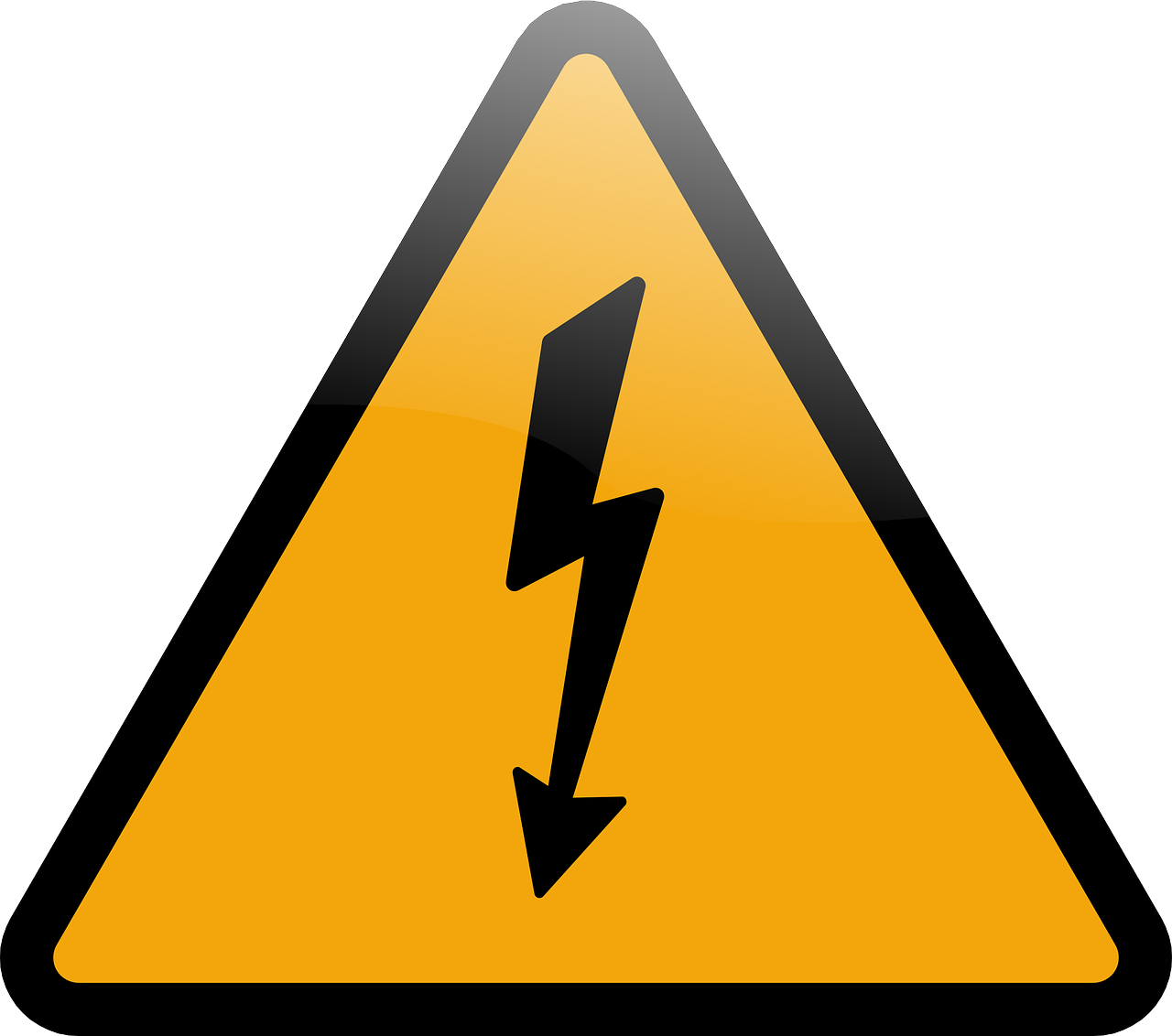 Electricity Voltage Energy - Warning Sign Emoji Clipart (1280x1132), Png Download