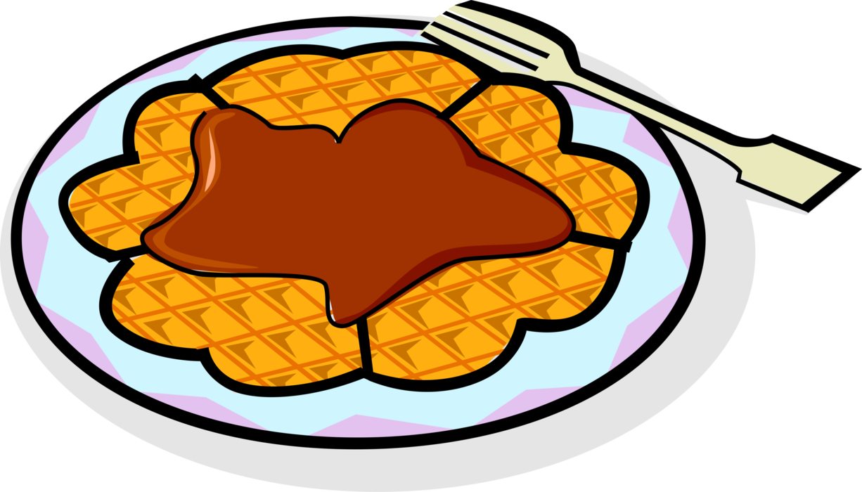 Waffle Clipart Breakfast - Waffel Clipart - Png Download (1226x700), Png Download