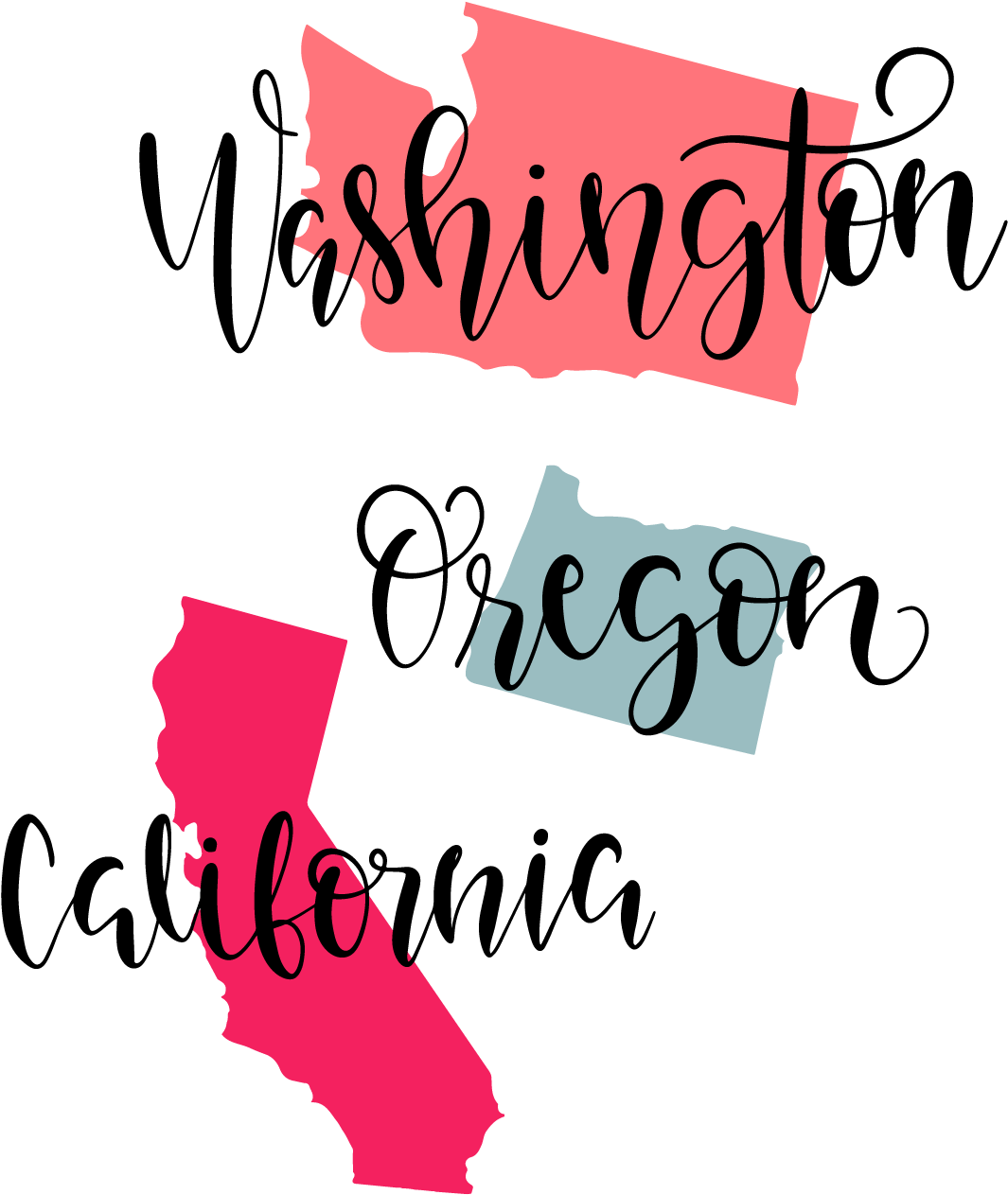 Washington Oregon California Image - Free Svg Files California Clipart (1800x1800), Png Download
