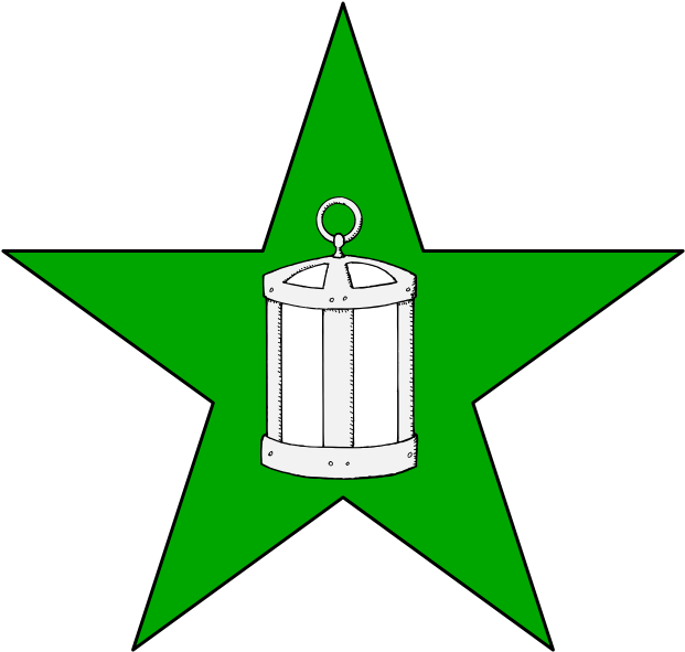 On A Mullet Vert A Lantern Argent - Morocco Flag Star Clipart (708x708), Png Download