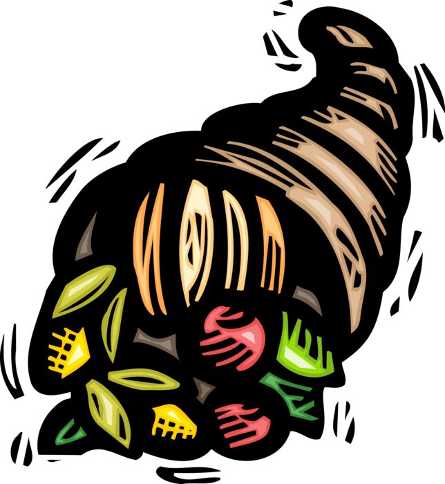 Download Vector Illustration Of Cornucopia Horn Of Plenty With Ukulele Thanksgiving Clipart