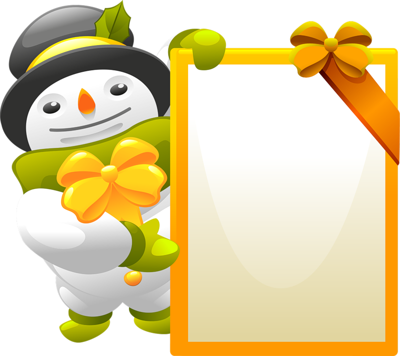 Parchemins - Page - Snowman Clipart With Blank Sign - Png Download (800x712), Png Download