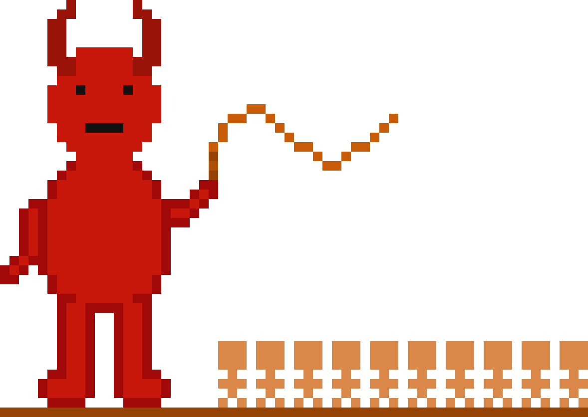 Demon With Whip - Cartoon Clipart (1178x836), Png Download