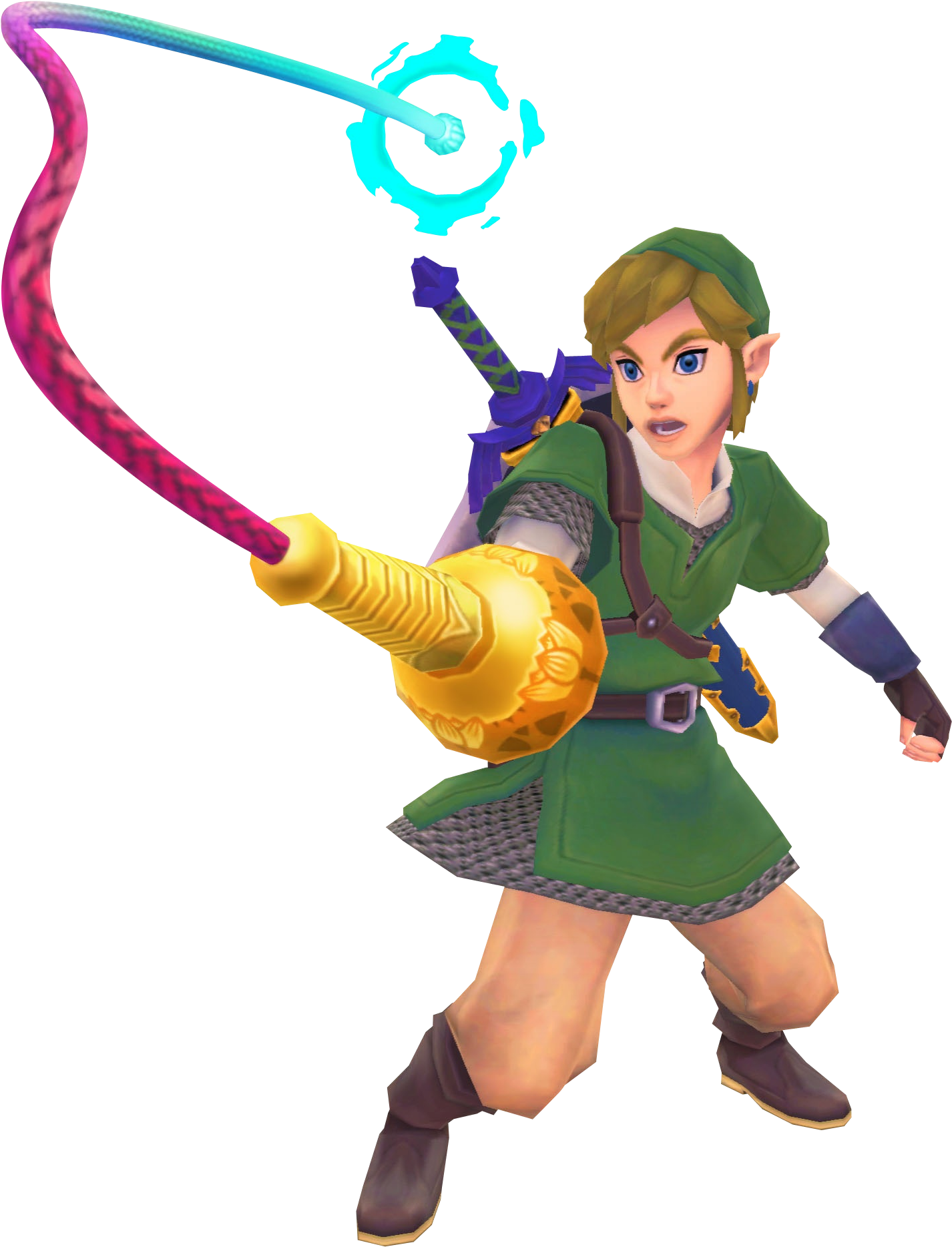 Using The Whip - Zelda Skyward Sword Link Clipart (1450x1900), Png Download
