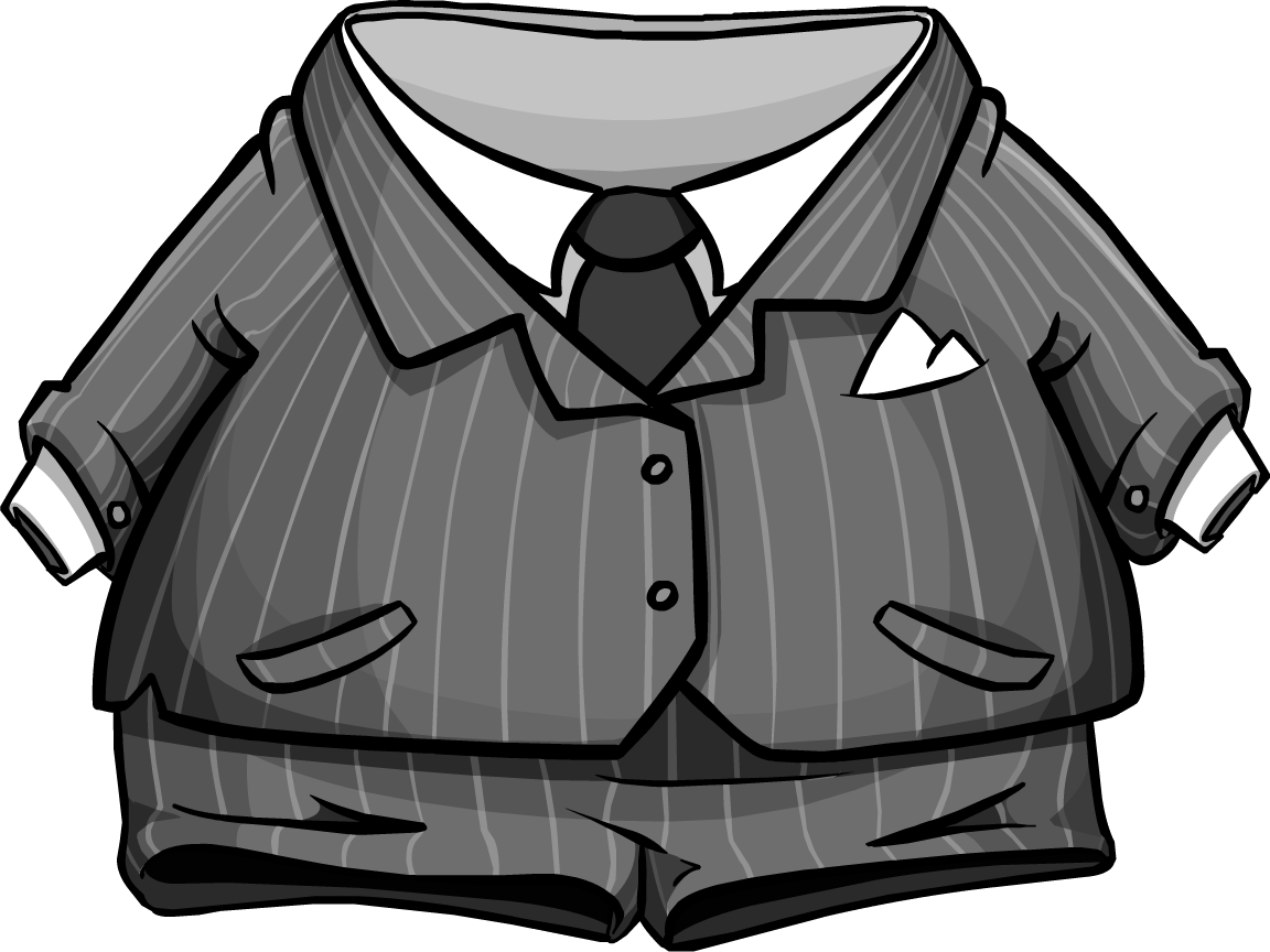 Image Grey Pinstripe Club Clip Art Royalty Free Library - Club Penguin Suit - Png Download (1152x864), Png Download