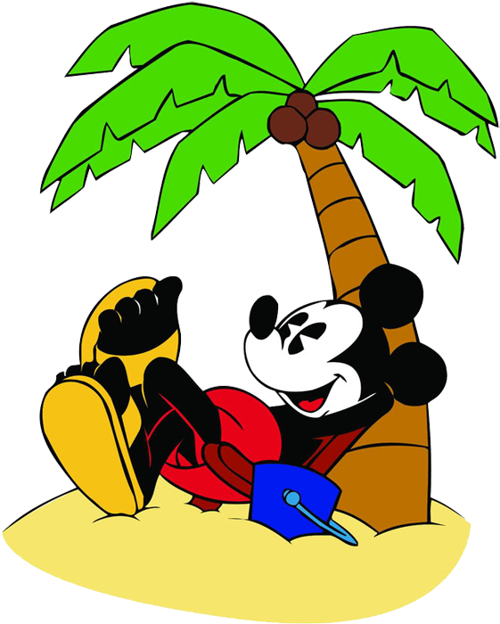 Go To Image - Mickey And Minnie Beach Clipart (576x723), Png Download