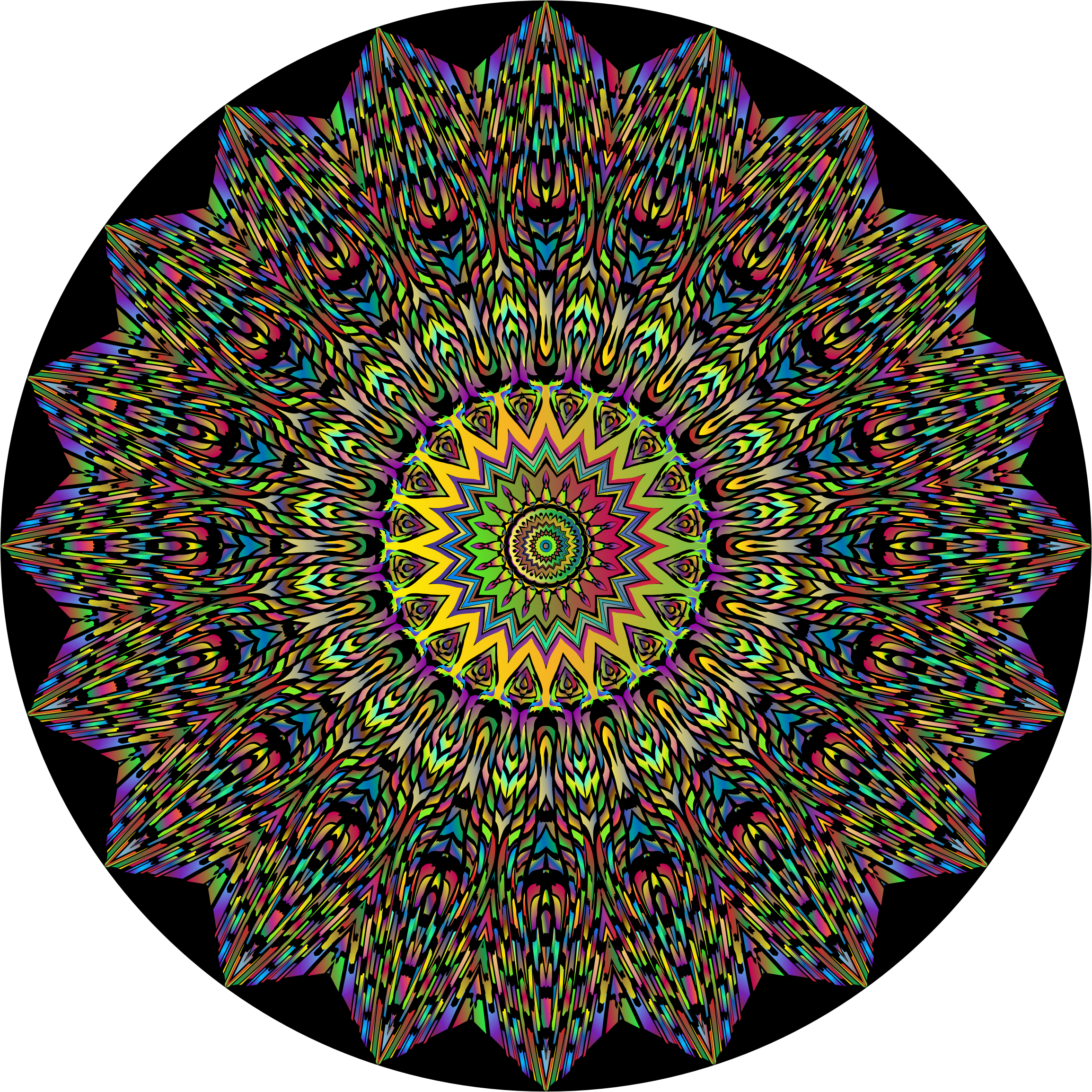 Clip Art Royalty Free Boho Drawing Psychedelic - Mandala Psychedelic - Png Download (2308x2308), Png Download
