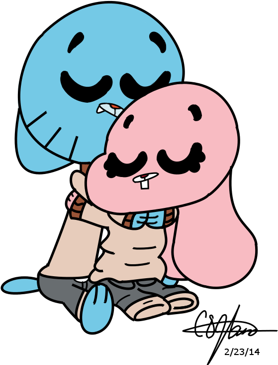 More Like Gumball Again By Angelcopperfield - Dibujos De Gumball Y Anais Clipart (887x880), Png Download