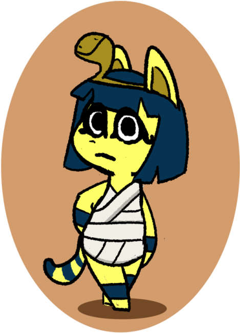 Ankha And Lucky Tumblr - Cartoon Clipart (500x653), Png Download