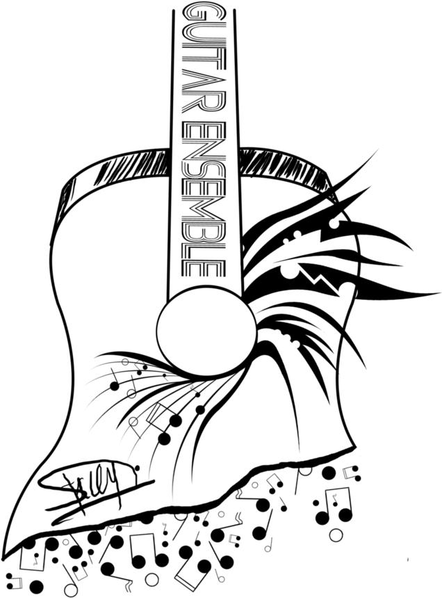 Drawing Guitar Design - Drawing Clipart (752x1063), Png Download