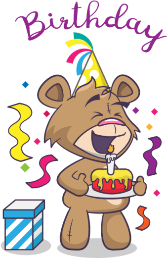 Birthday Card With Cute Bear And Gift Eps File - Greeting Card Clipart (640x640), Png Download