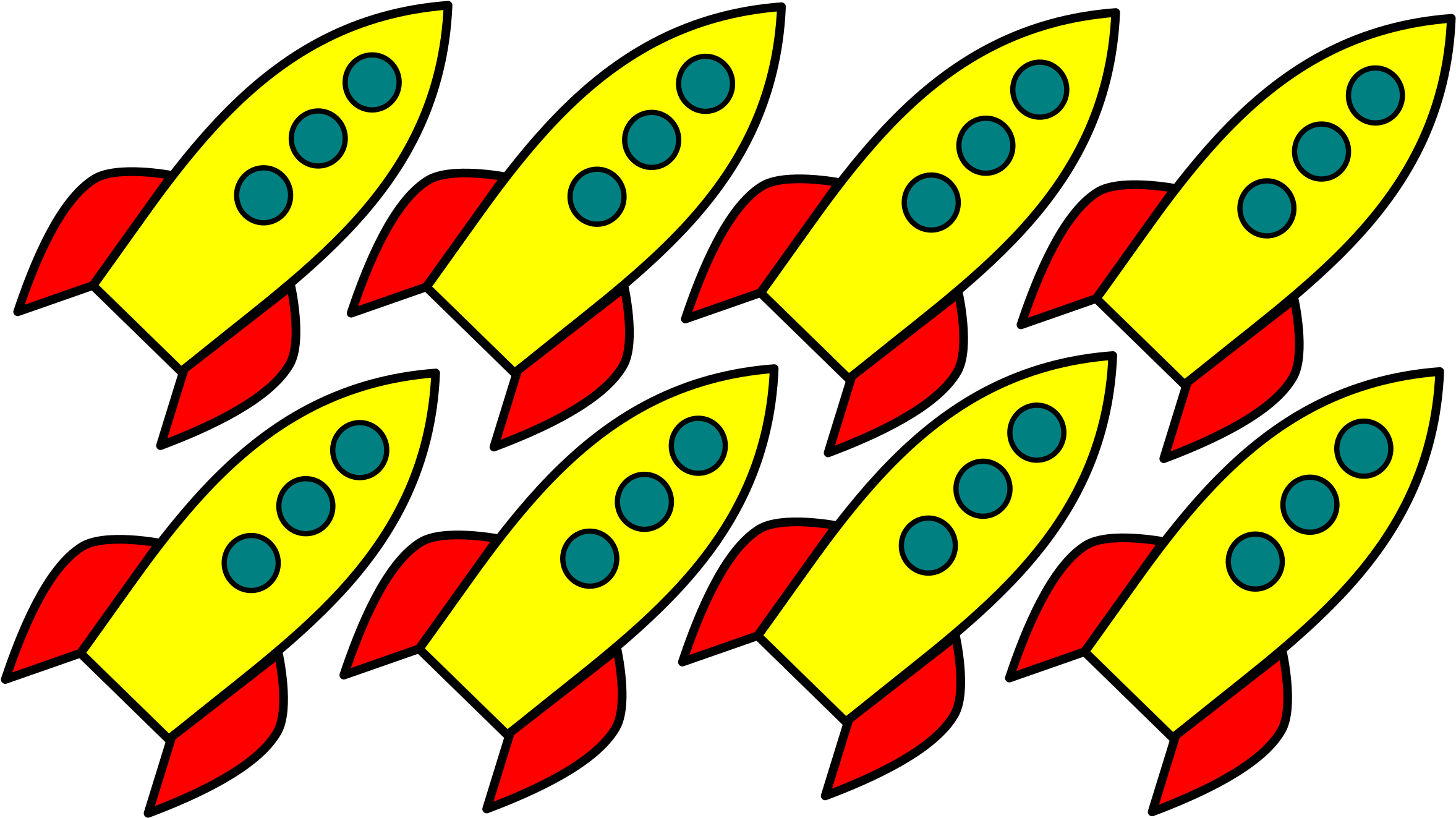 Clipart - Rockets Clipart - Png Download (2400x1368), Png Download