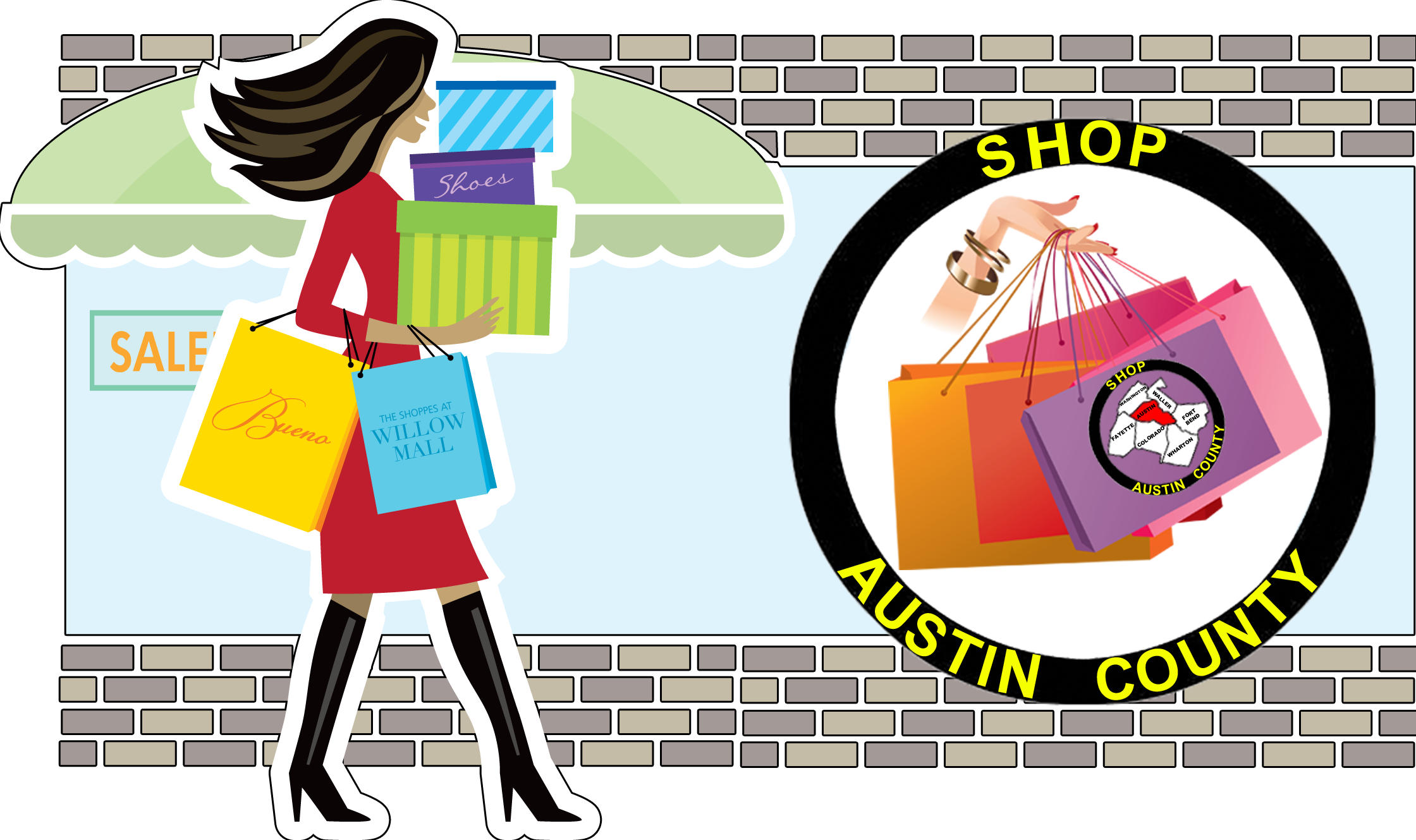 Shopping With Logo - Logo Clipart (2240x1329), Png Download