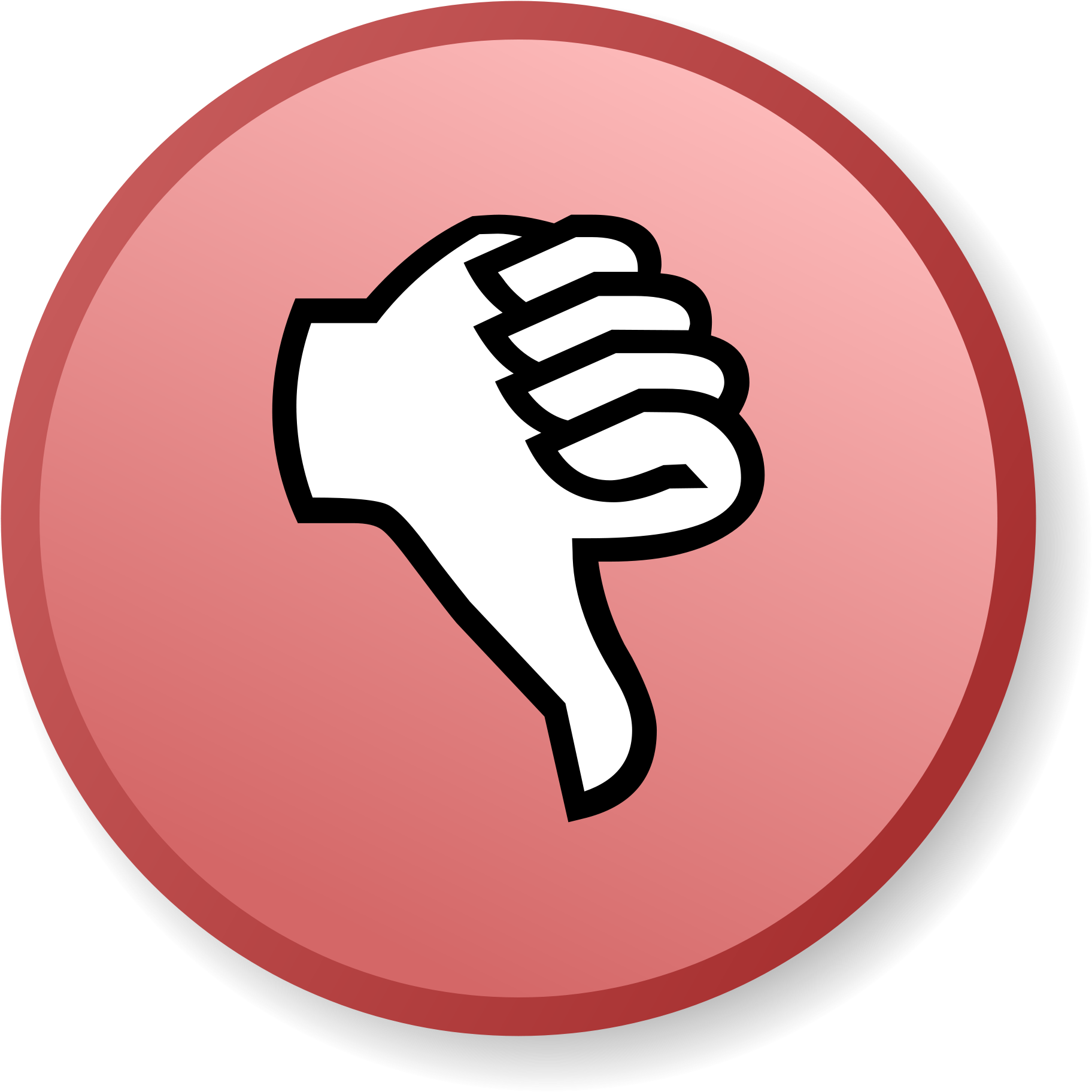 Thumbs Down Black And White Clipart (2000x2000), Png Download