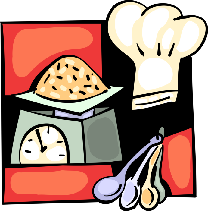 Vector Illustration Of Kitchen Food Scale With Chef Clipart (691x700), Png Download