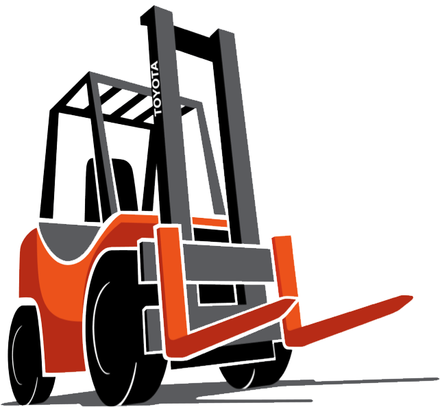 Toyota Cartoon Forklift - Forklift Image Cartoon Clipart (686x623), Png Download
