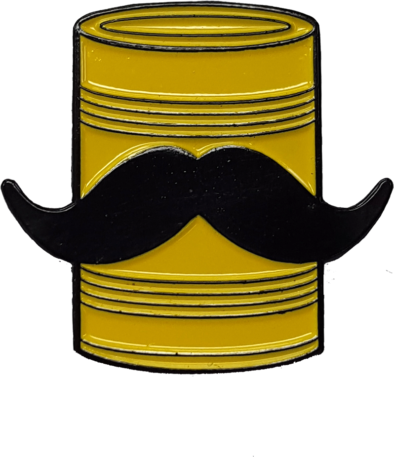 Tin Can Mustache Pin Clipart (550x684), Png Download