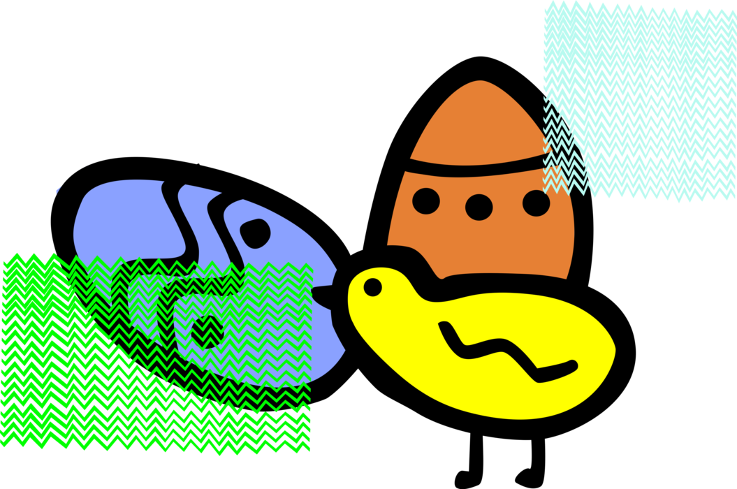 Vector Illustration Of Yellow Easter Chick Bird With - Akli Clipart (1055x700), Png Download