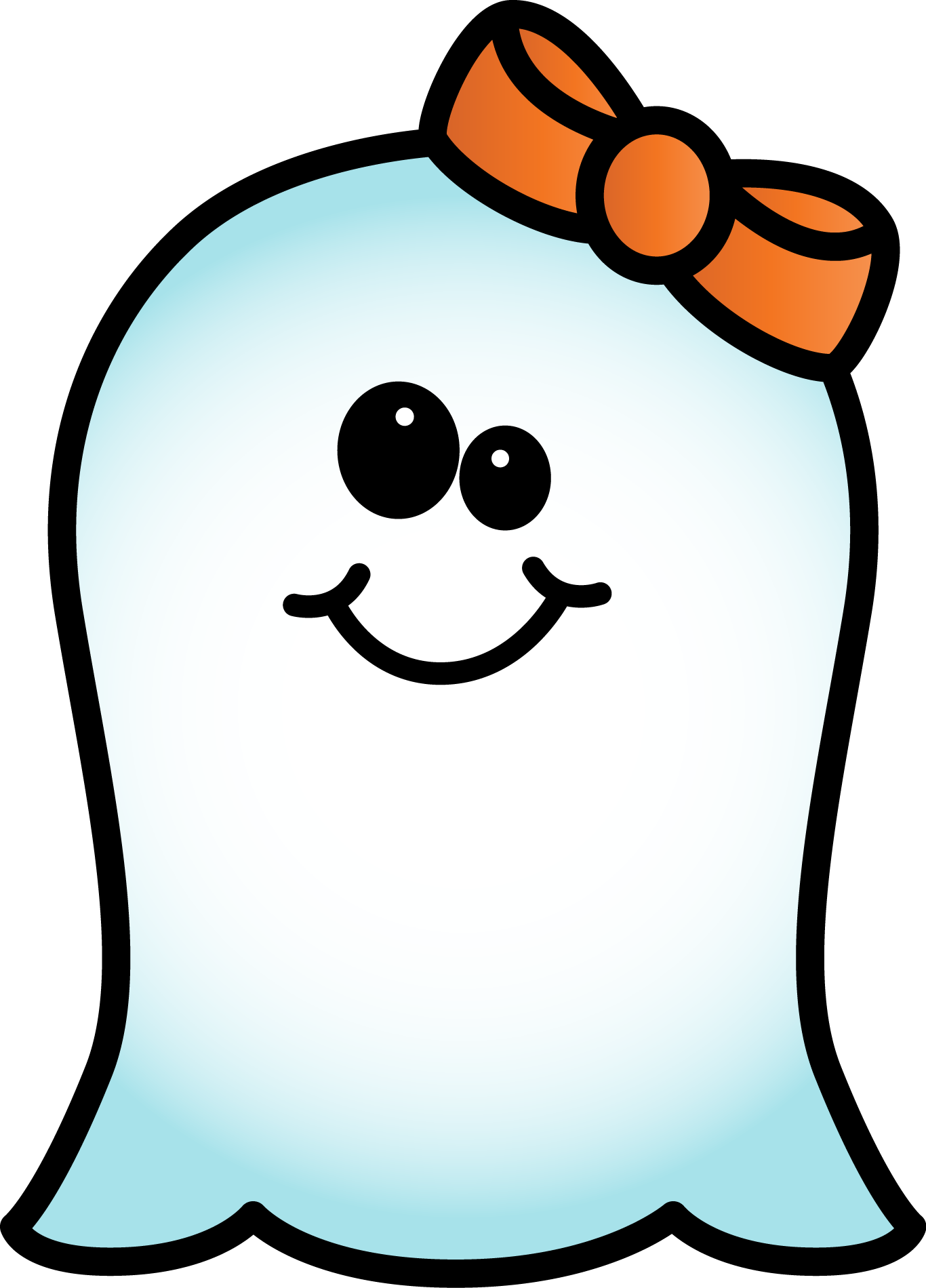 Clipart Ghost Girly - Cute Ghost Clip Art - Png Download (1366x1900), Png Download