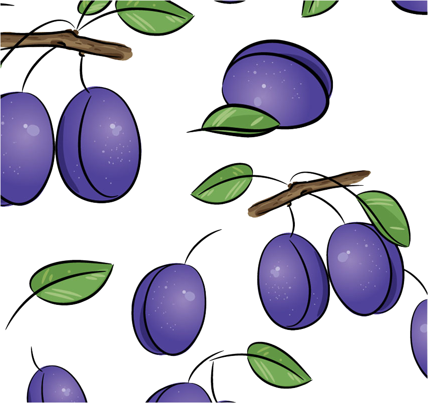 Clipart Plum Drawing Royalty - Set Of 2 Cabochon Pendants With Necklace Plums & - Png Download (884x812), Png Download