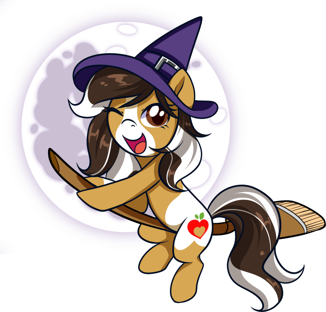 Xwhitedreamsx, Broom, Cute, Earth Pony, Female, Flying, - Cartoon Clipart (1069x1024), Png Download