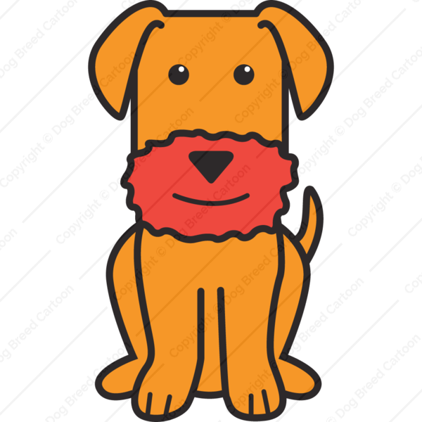 Shop Buy Caricature Download - Airedale Terrier Cartoon Clipart - Full