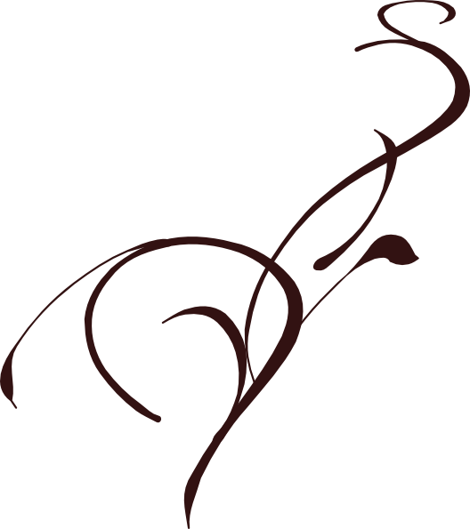 Scroll Floral Brown 321212 Svg Clip Arts 528 X 595 - Png Download (528x595), Png Download