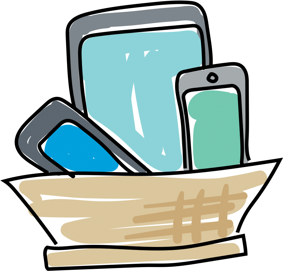Screen Devices In A Bowl - Eating Clipart (971x945), Png Download
