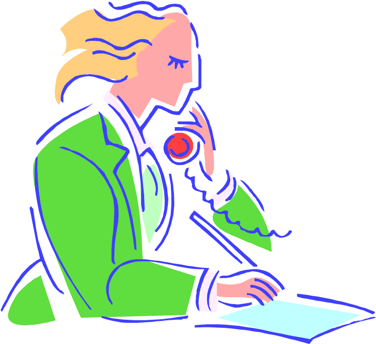 Woman Writing Telephone Clipart (750x714), Png Download