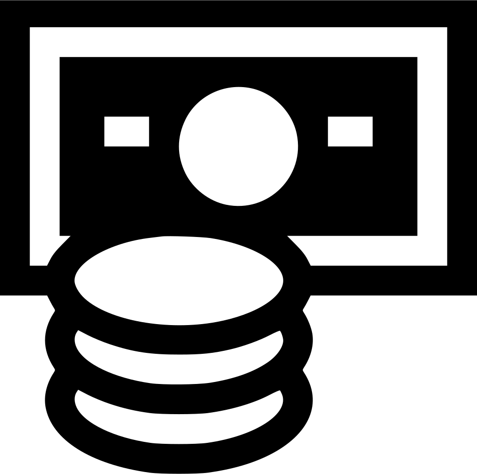 Picture Black And White Download Coins Png Icon Free - Icon Clipart (980x974), Png Download