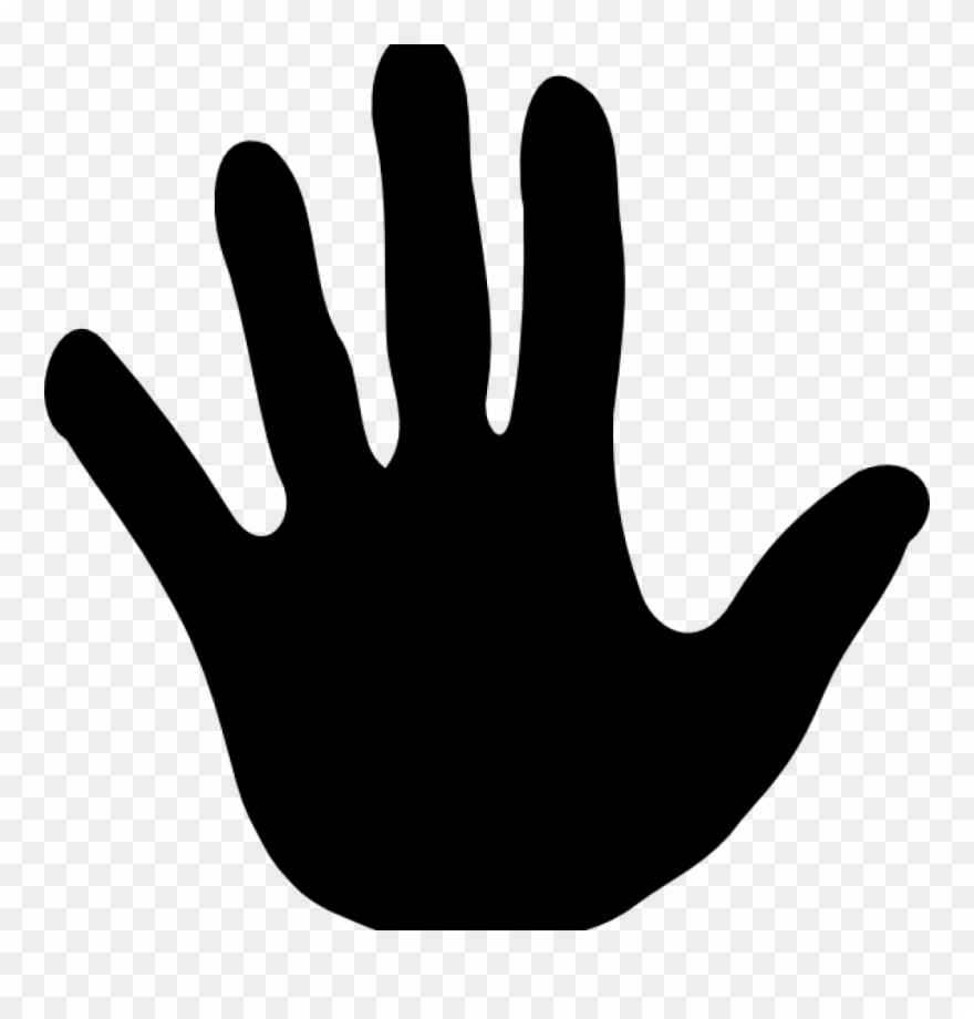 Handprint Outline Finger Clipart Hand Palm Pencil And - Hand Print Clip Art - Png Download