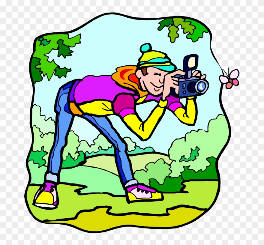 Lawn Mower Clipart - Someone Taking A Picture Cartoon - Png Download
