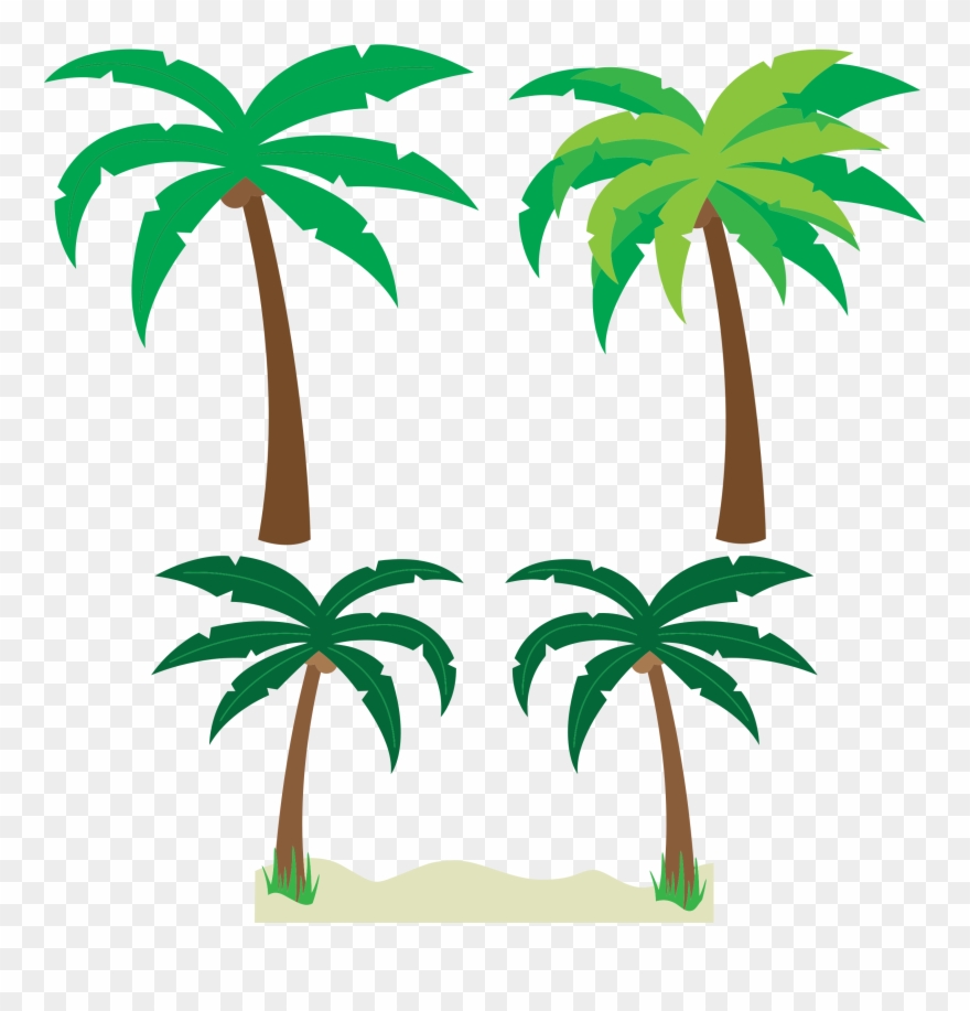 Free Cartoon Dentist Clip Art - Tropical Palm Trees Clipart - Png Download