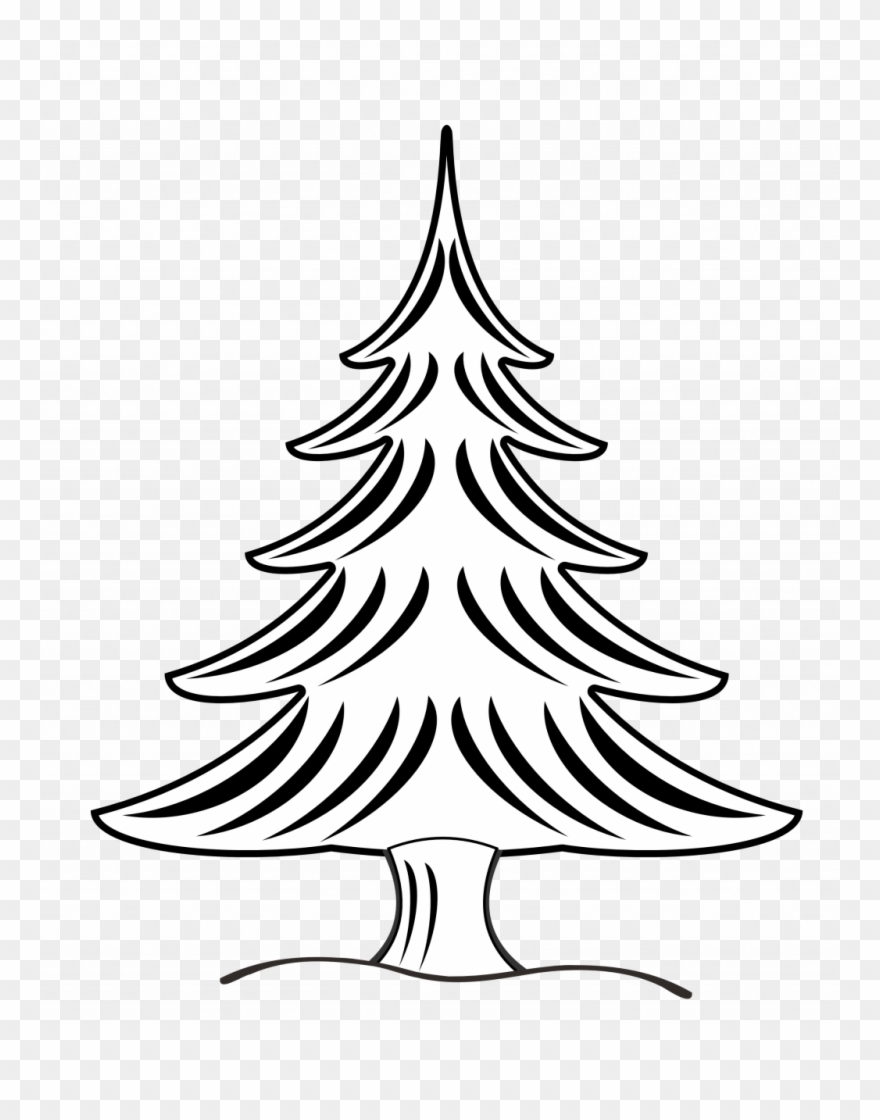 Large Size Of Christmas Tree - Vector Art Black And White Christmas Tree Clipart