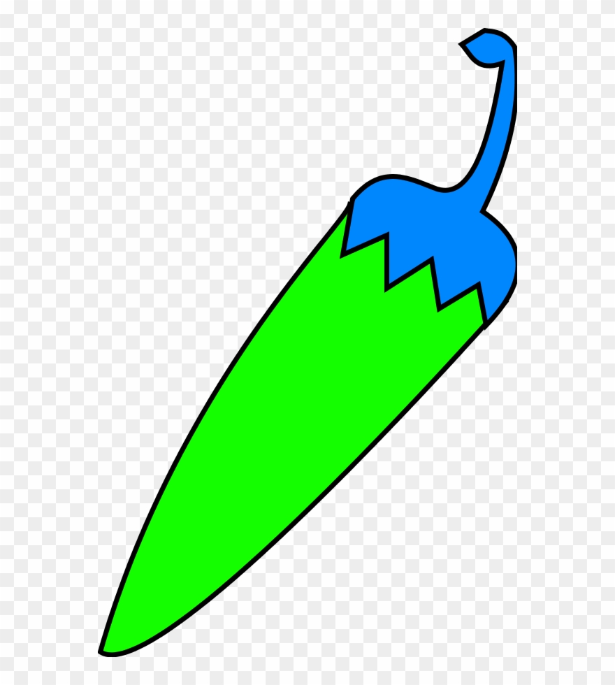 Red Chili With Green Tail - Clip Art - Png Download