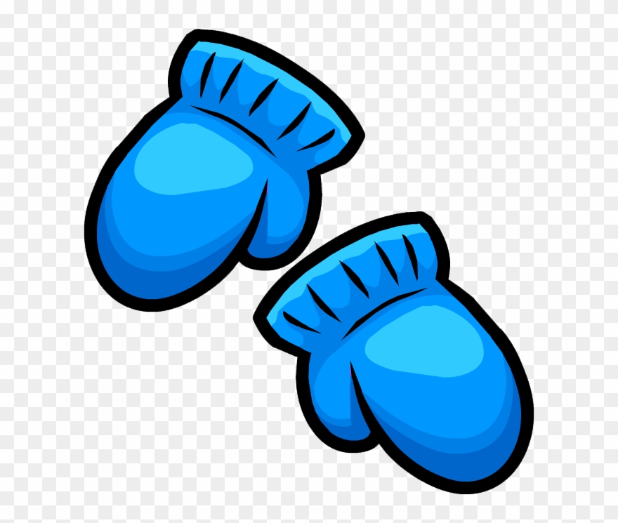 Mittens And Gloves Clipart - Blue Mittens Cartoon - Png Download