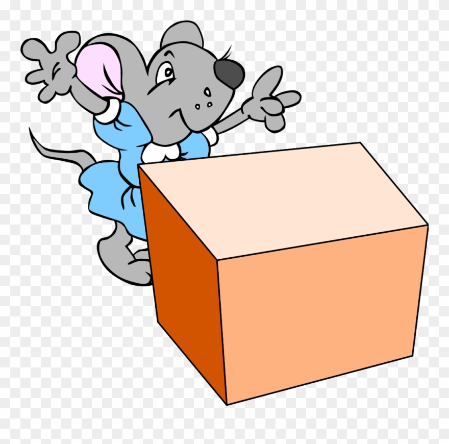 Behind Clipart - Mouse Behind The Box - Png Download