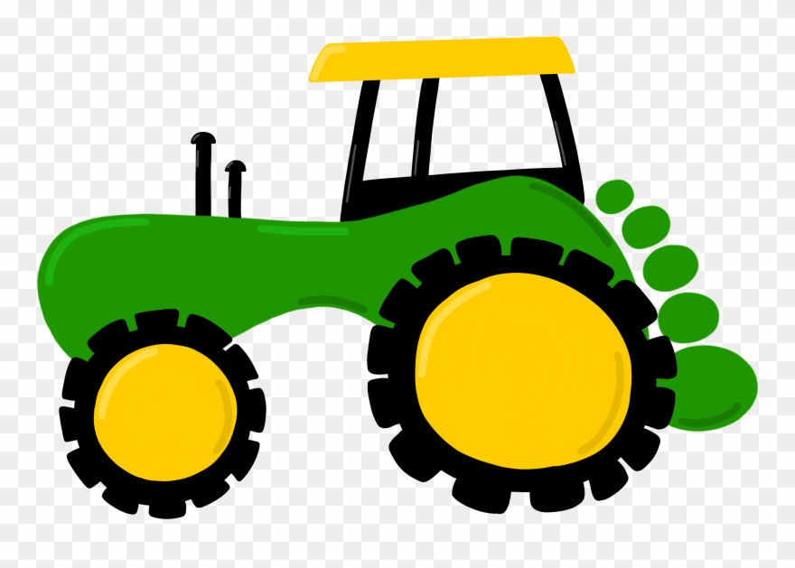 Graphic Freeuse Library Backhoe Clipart Green Tractor - Traktor Basteln Kinder - Png Download