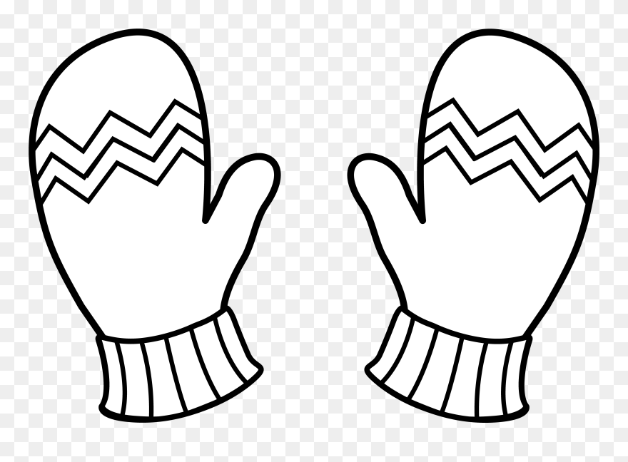 Mitten Clip Art 2 Clipartpost - Mittens Black And White - Png Download
