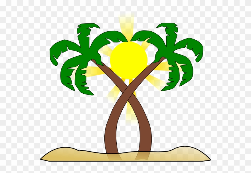Palm Tree Clipart Double - Beaches Clipart Images With Png Transparent Png