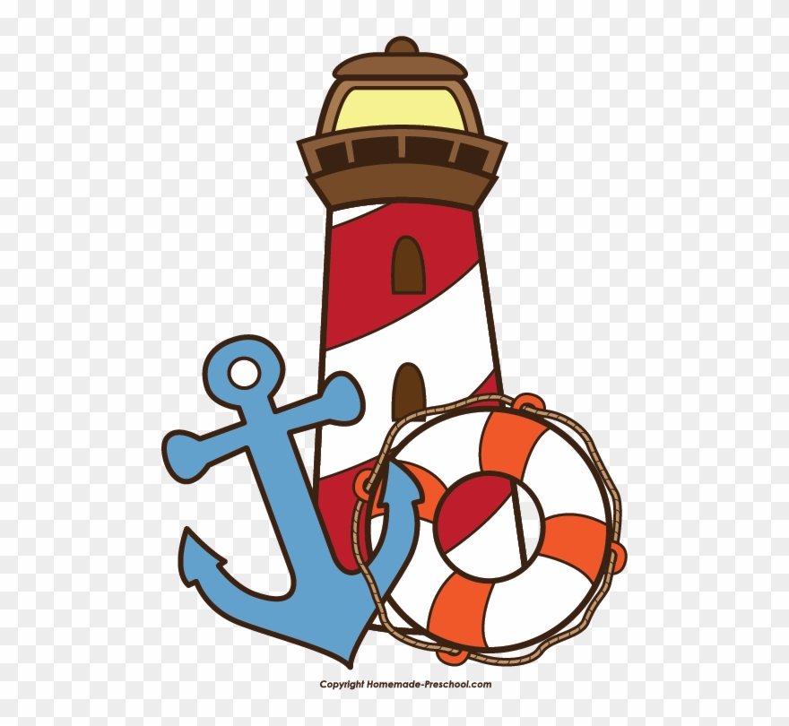 Cartoon Life Preserver Clipart - Nautical Lighthouse Clipart Png Transparent Png
